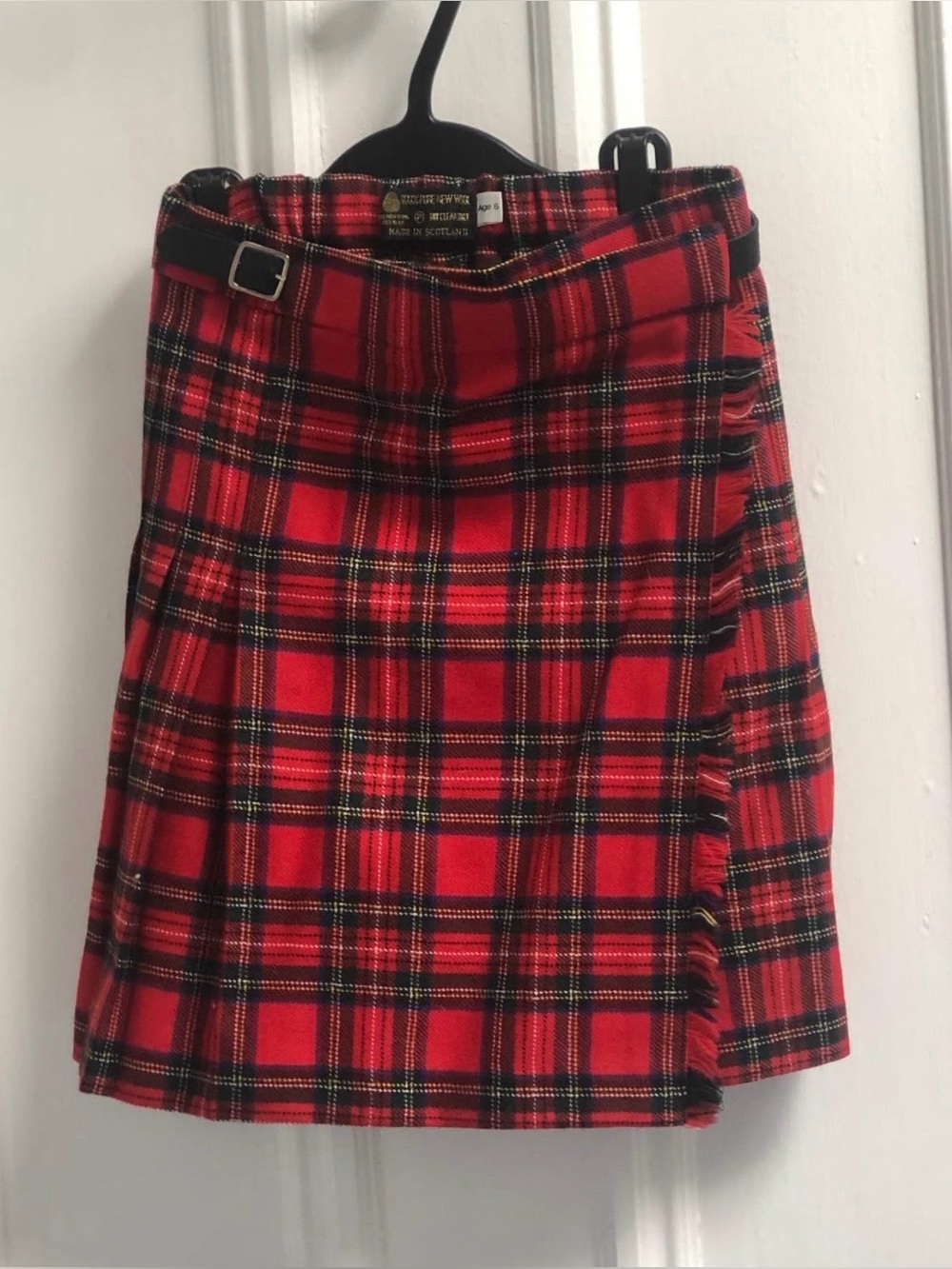 Classic Red Plaid Wrap Mini Dress for Kids - Timeless Tartan Style